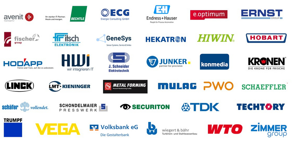 Auf der Grafik sieht man die Logos der Kooperationsunternehmen von Studium+Ausbildung